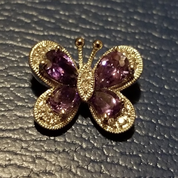 Jewelry - PENDANT Amethyst butterfly silver pendant
